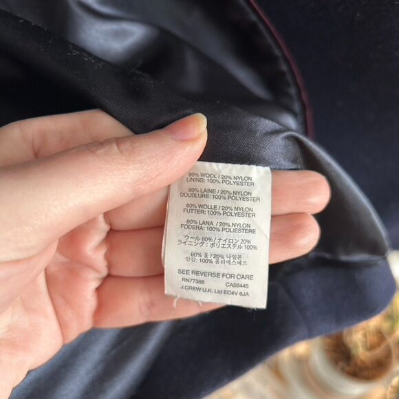 J.Crew Navy Deep Blue Wool Boyfriend Melton Wool Coat - Picture 9 of 14